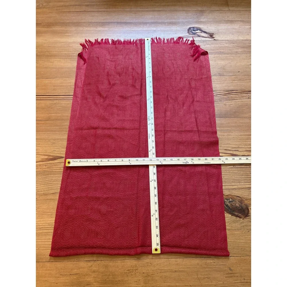 Scarf Women Red Woven Frayed Fringe Lightweight Boho Pashmina‎ SIZE OS
